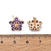 Flower Brass Micro Pave Cubic Zirconia Stud Earrings for Women EJEW-G428-28B-03-5