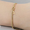 304 Stainless Steel Initial Charm Bracelets FS-WGD8E41-08-2