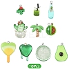 10Pcs 10 Styles Opaque & Transparent Resin Pendants RESI-YW0005-21-1