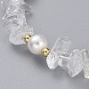 Natural Quartz Crystal Chip Beaded Bracelets BJEW-JB04933-02-2