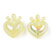 UV Plating Rainbow Iridescent Acrylic Beads OACR-T027-01-A02-3