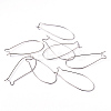 Platinum Color Brass U-Shaped Hoop Earrings Findings Kidney Ear Wires X-EC221-4NF-4