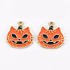 Rack Plating Eco-Friendly Alloy Enamel Pendants ENAM-N052-003-RS-2