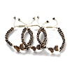 Natural Tiger Eye Braided Round Bead Bracelets BJEW-K251-06A-1