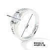 Fashionable Unisex Brass Micro Pave Clear Cubic Zirconia Solitaire Ring VA2990-9-1