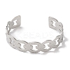 Non-Tarnish 304 Stainless Steel Textured Hollow Open Cuff Bangles for Women BJEW-I315-02P-2