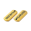 Tibetan Style Alloy Rectangle with Word Fearless Pendants TIBEP-Q043-064AG-RS-3