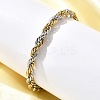 304 Stainless Steel Rope Chain Bracelets for Women BJEW-C091-03B-GP-3