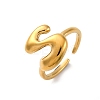 304 Stainless Steel Open Cuff Rings for Women RJEW-M060-01G-19-4