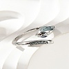 Brass Cubic Zirconia Cuff Rings for Women RJEW-S401-01P-3
