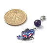 Butterfly Alloy Enamel Pendant Decorations HJEW-JM01191-3