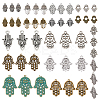 Tibetan Style Alloy Hamsa Hand/Hand of Miriam Pendants TIBEP-SC0001-08-1