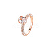Brass Micro Pave Clear Cubic Zirconia Finger Rings for Women WH-WGFD2AC-01-1