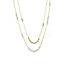 304 Stainless Steel Boston Link Chains Double Layer Necklaces LS-BJEW-K257-04G-5