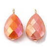 Imitation Jade Glass Pendants KK-Q777-02G-05-1