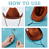16Pcs 4 Colors Adjustable PU Leather Anti-skidding Flat  Strap for Hat DIY-GA0008-74-3