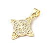 Brass Micro Pave Clear Cubic Zirconia Pendants KK-E799-06A-G-2