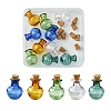 10Pcs 5 Colors Round Glass Cork Bottles Ornament GLAA-FS0001-73-1