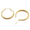 304 Stainless Steel Grooved Hoop Earrings EJEW-B023-18G-2