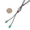 3Pcs 3 Styles Retro Glass & Porcelain & Alloy Snake Adjustable Nylon Cord Y Necklaces for Women NJEW-JN05360-5