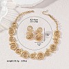 Alloy Vortex Link Chain Necklaces & Stud Earring Sets for Women FS-WG65950-01-2