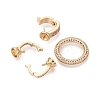 Brass Micro Pave Clear Cubic Zirconia Fold Over Clasps KK-Q074-19G-2