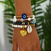 Fashionable Real 18K Gold Plated Eye Beaded Bracelet Set TS4937-1