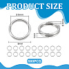 500Pcs Non-Tarnish 304 Stainless Steel Split Rings STAS-UN0065-26P-01-3