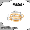 2Pcs Stainless Steel Micro Pave Cubic Zirconia Finger Rings RJEW-UN0003-10B-4