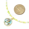 Flower Alloy Enamel Pendant Glass Seed Beaded Necklaces for Women NJEW-JN05550-01-3