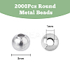 2000Pcs 304 Stainless Steel Hollow Round Seamed Beads STAS-DC0015-79-2