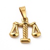 PVD Vacuum Plating 201 Stainless Steel Pendants STAS-P314-12G-1