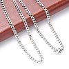 Tarnish Resistant 304 Stainless Steel Curb Chain/Twisted Chain Necklace Making STAS-A028-N108P-3