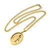 201 Stainless Steel Virgin Mary Oval Pendant Twisted Chain Necklaces NJEW-Q002-04G-2