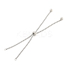 Non-Tarnish Adjustable 304 Stainless Steel Box Chain Slider Bracelet Making MAK-L038-001P-05-1
