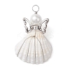 Copper Wire Wrapped Shell Pendants PALLOY-JF02709-04-1