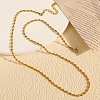 304 Stainless Steel Rice Link Chain Necklaces for Women NJEW-U045-04G-1