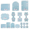 140Pcs 7 Styles Castle Theme Paper Hair Clip Display Cards CDIS-NB0001-38-1