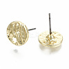 Rack Plating Hammered Alloy Stud Earring Findings PALLOY-N155-69-NR-2