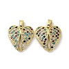 Brass Micro Pave Cubic Zirconia Pendants KK-F903-09G-1