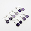 Fashion Natural Amethyst Earrings EJEW-E003-1-1
