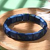 Square Dyed Natural Lapis Lazuli Beads Stretch Bracelets for Women Men BJEW-C097-06M-2
