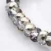 Half Plated Faceted Rondelle Electroplate Glass Beads Strands GLAA-A024C-HP04-1
