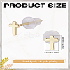 1Pair Brass Cross Stud Earrings EJEW-LP0002-52-2
