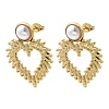 201 Stainless Steel ABS Plastic Pearl Stud Earrings EJEW-Z151-13G-02-4