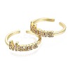 Brass Micro Pave Clear Cubic Zirconia Cuff Rings RJEW-S044-099-NF-2