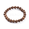 Unisex Wood Beads Stretch Bracelets BJEW-JB04957-1