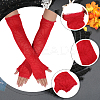 Spider Web Polyester & Spandex Long Fingerless Gloves for Women AJEW-WH20007-89B-5