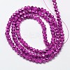 Faceted Rondelle Transparent Painted Glass Beads Strands DGLA-J001-C06-2