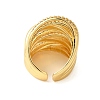 Brass Micro Pave Clear Cubic Zirconia Open Cuff Rings for Women RJEW-A048-23G-3